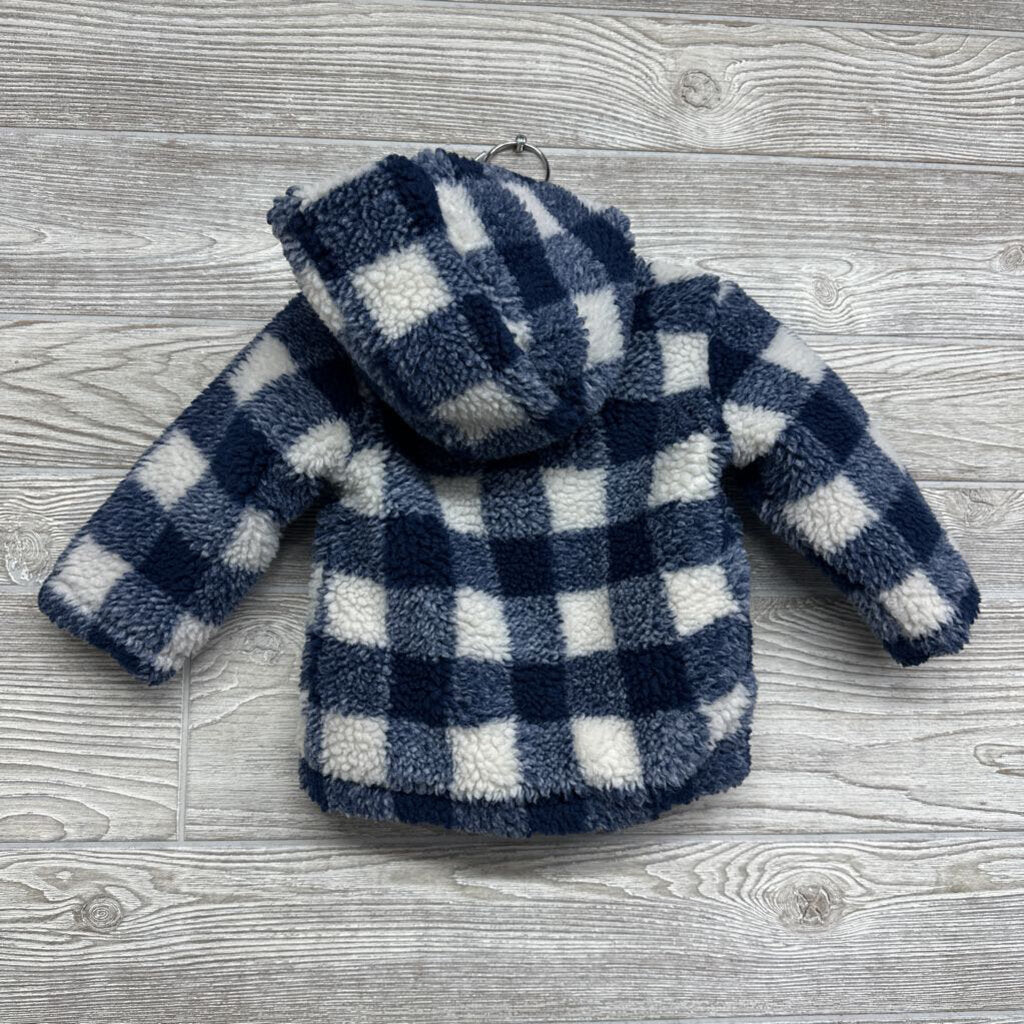 Gingham Sherpa Jacket W/ Hood