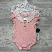 NEW 3 Pk Bodysuits Eyelet Flowers