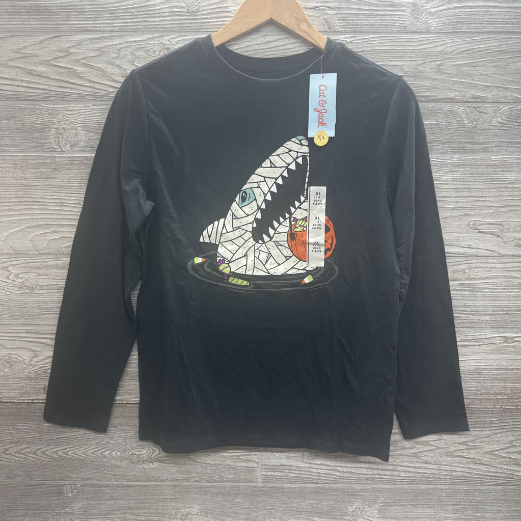 NEW LS Shirt Shark Eating A Pumpkin
