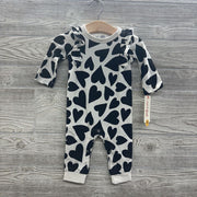 NEW LS Romper Hearts Ruffle Shoulder