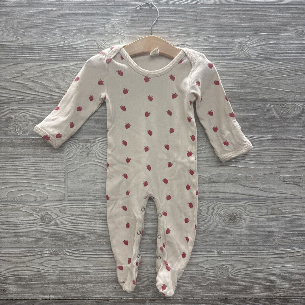 LS Ribbed Lap Neck Coverall Strawberries