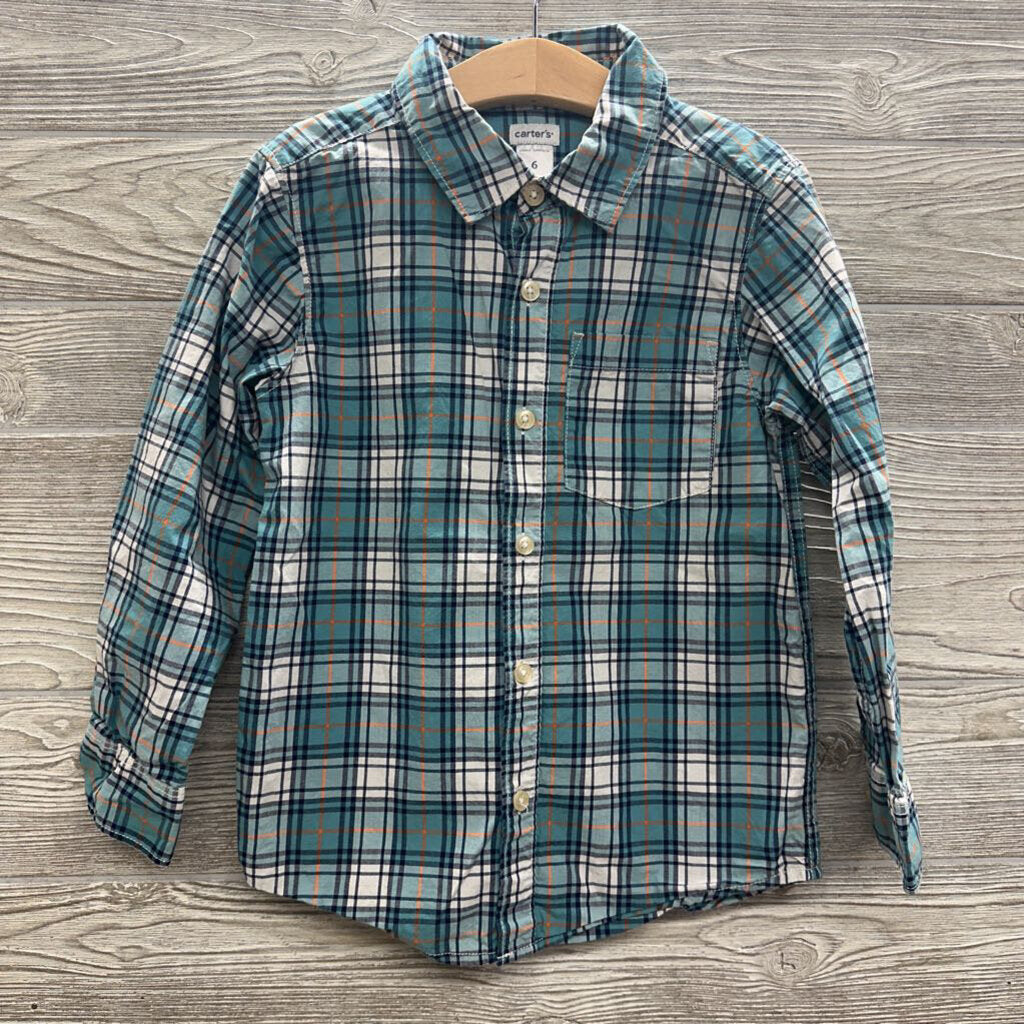LS Button Up Shirt Plaid Chest Pocket