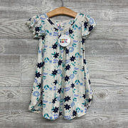 NEW Dress Flutter Sleeves Flowers Leaves