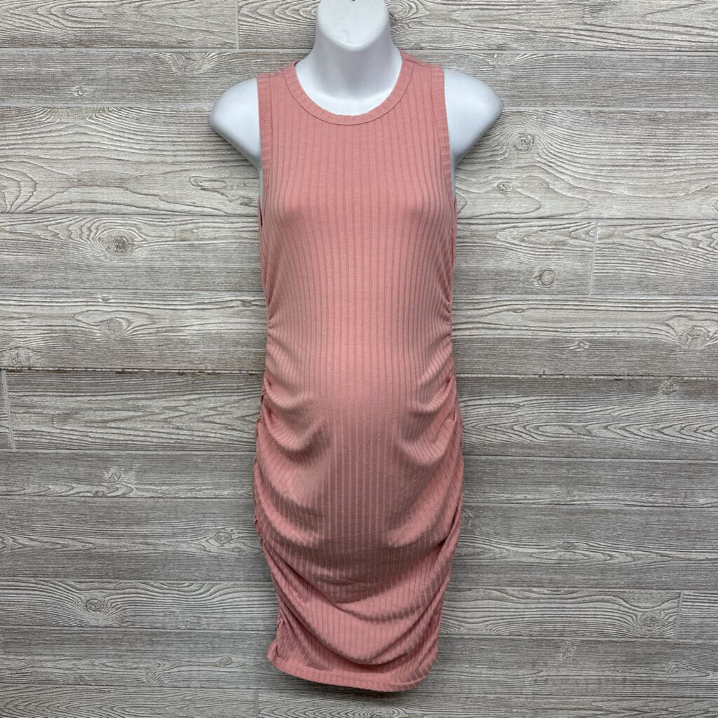 Ribbed Tank Top Ruched Dress