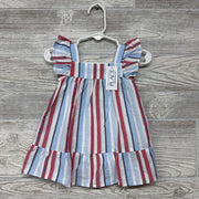 Nw/oT Flutter Sleeve Dress Stripes