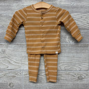 Ribbed Button Up Shirt & Pants Stripes