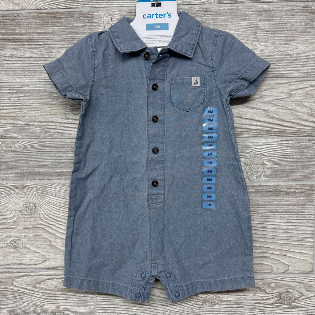 NEW Chambray Polo Shorty Romper