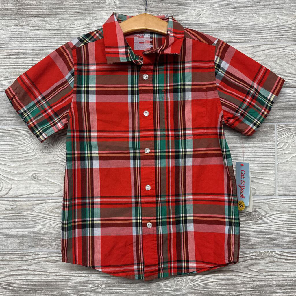 NEW SS Plaid Button Up Shirt