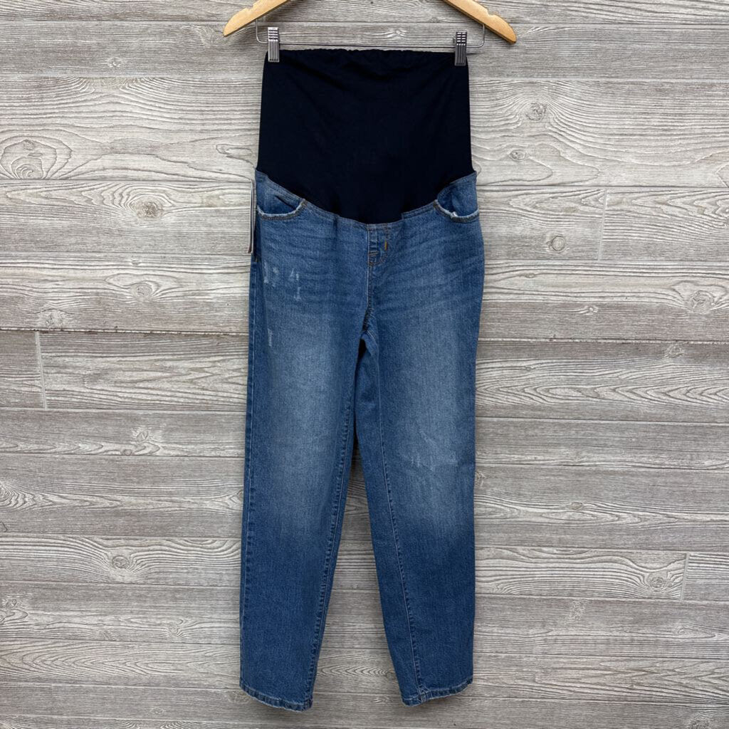 NEW Distressed 90s Straight Cross Panel Jeans