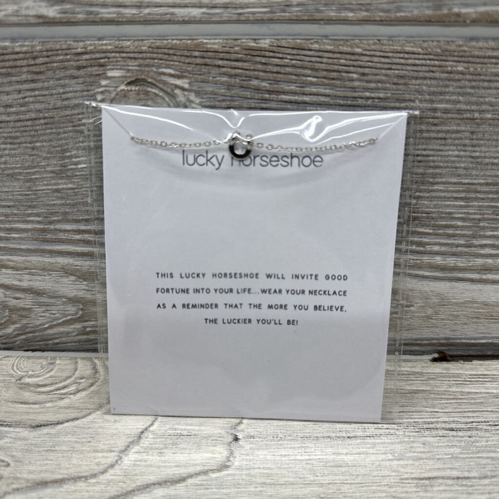 NEW Message Necklace Lucky Horseshoe