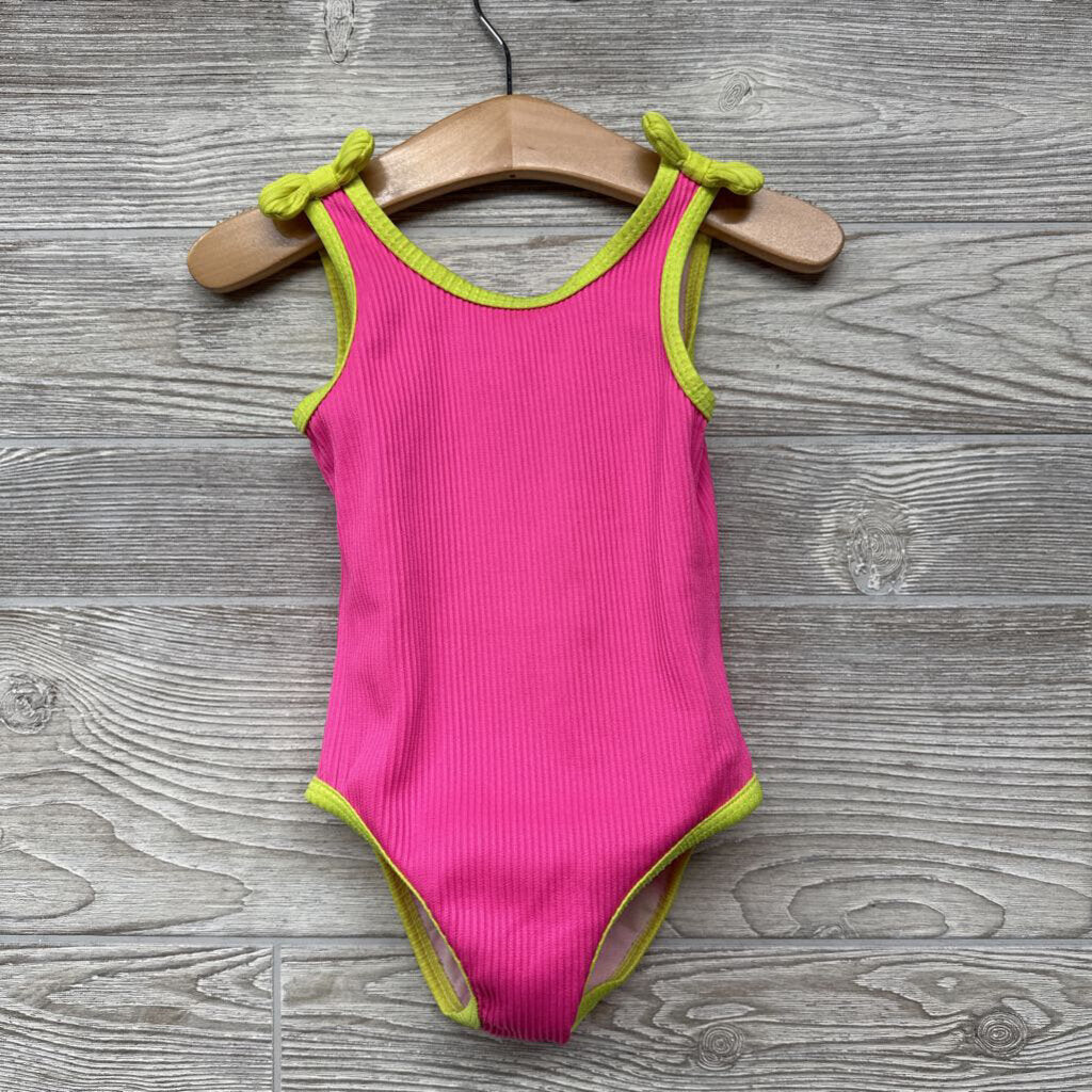 Ribbed Swimsuit Bow Straps