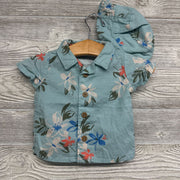 Button Up Shirt & Hat Flowers