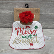 NEW Merry & Bright Bib & Head Wrap Flower