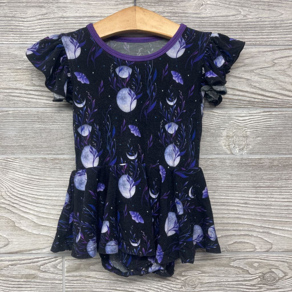 Bamboo Twirl Dress Moons Leaves *