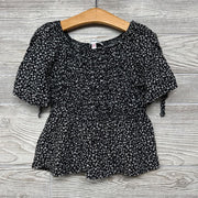 Smocked Peplum Shirt Flowers