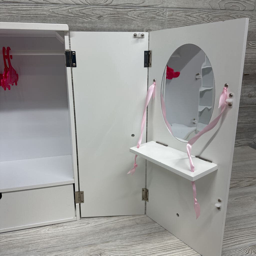 Wooden Doll Wardrobe