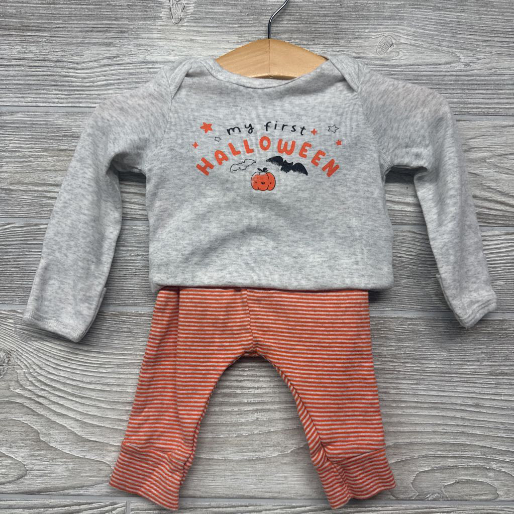 LS Bodysuuit & Pants My First Halloween Stripes