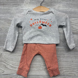 LS Bodysuuit & Pants My First Halloween Stripes