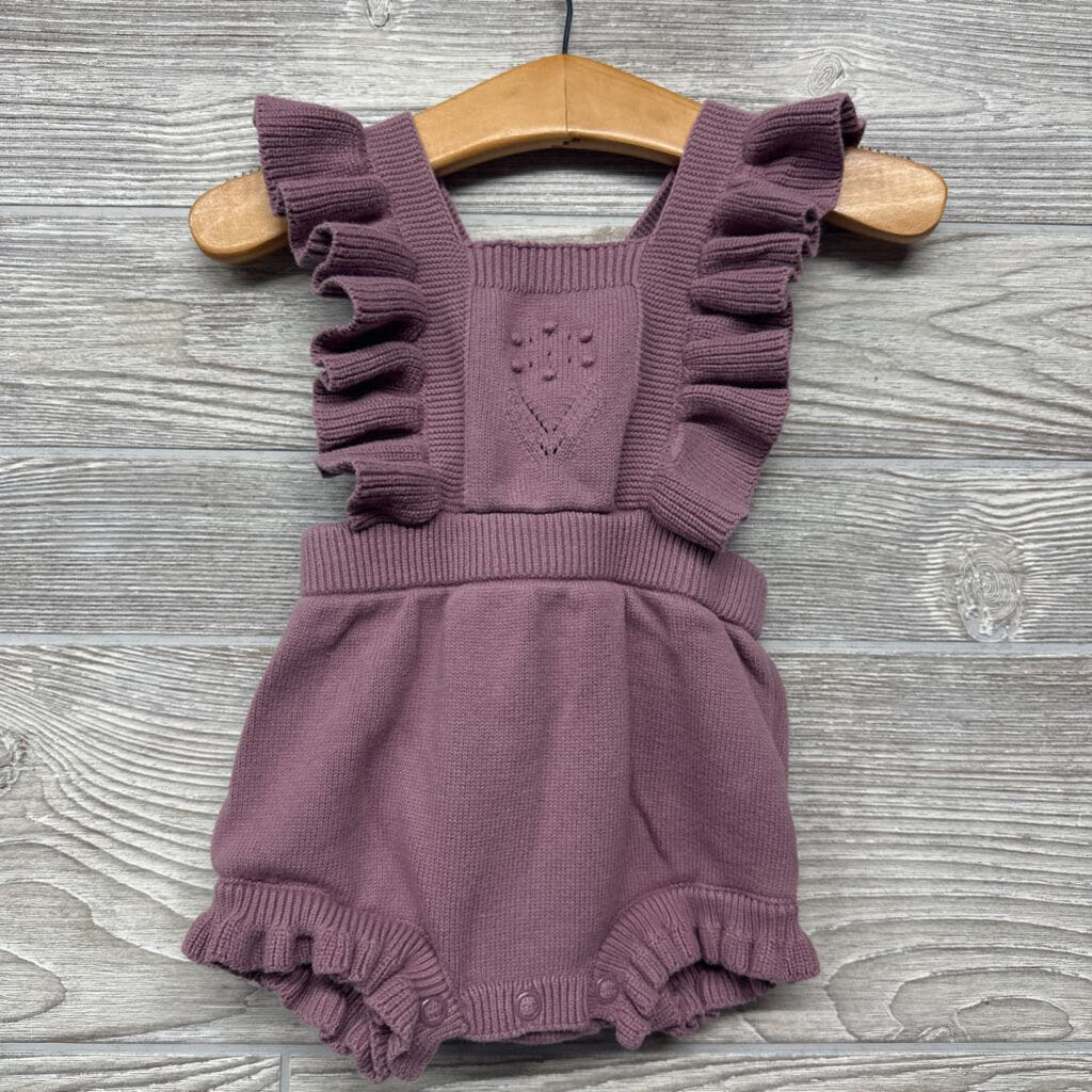 Knit Bib Romper Ruffles