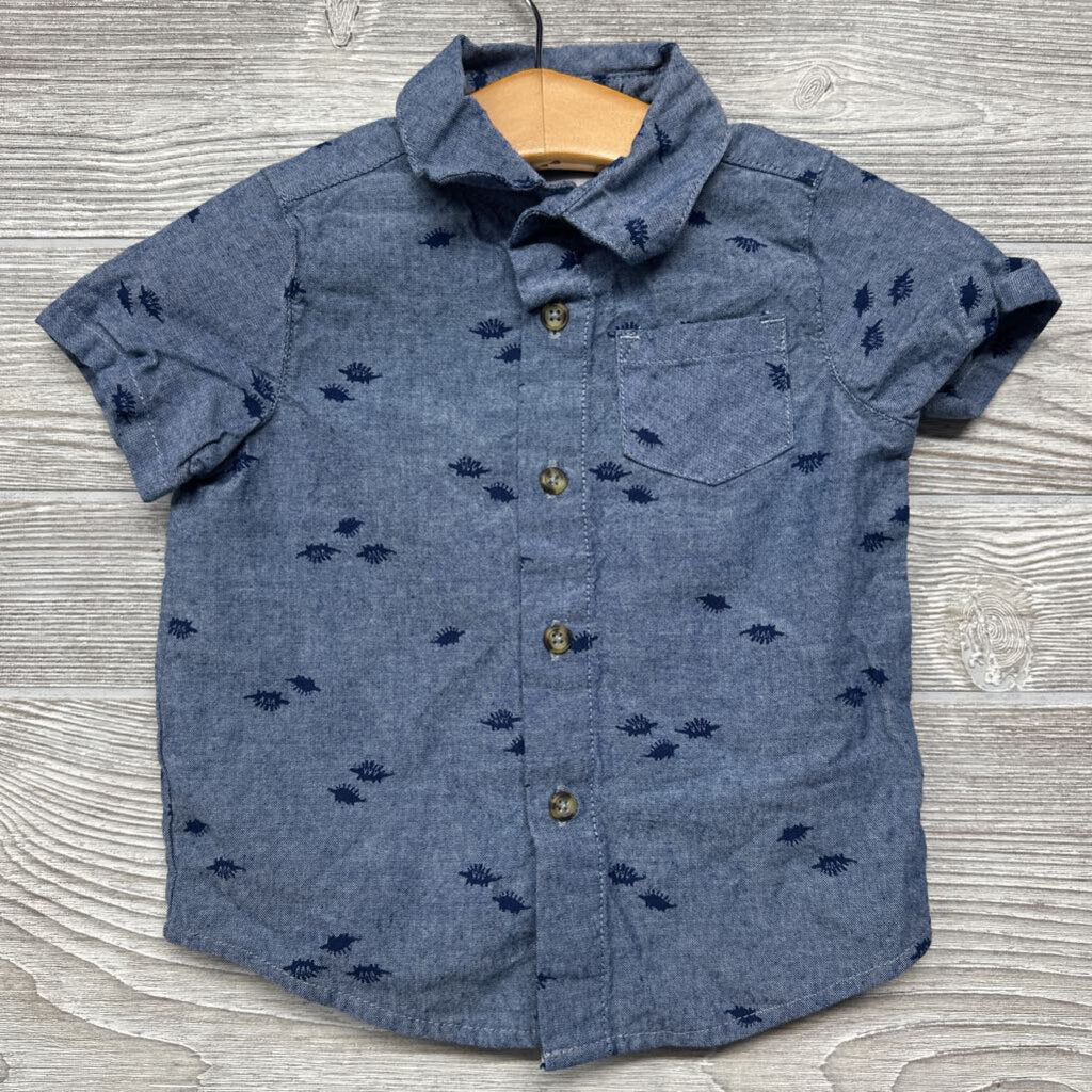 SS Button Up Shirt Dinosaurs