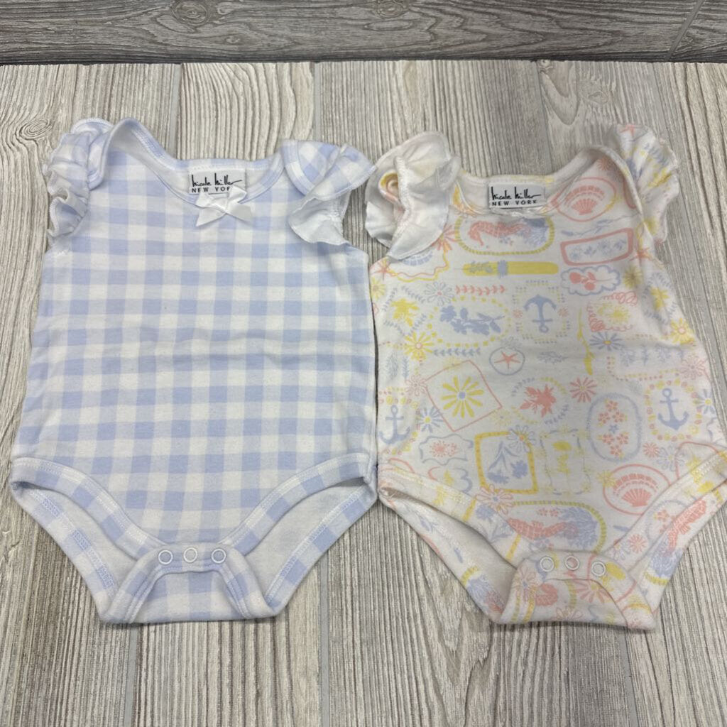 4 Pk Bodysuits Lemons Gingham Seahorses Flowers