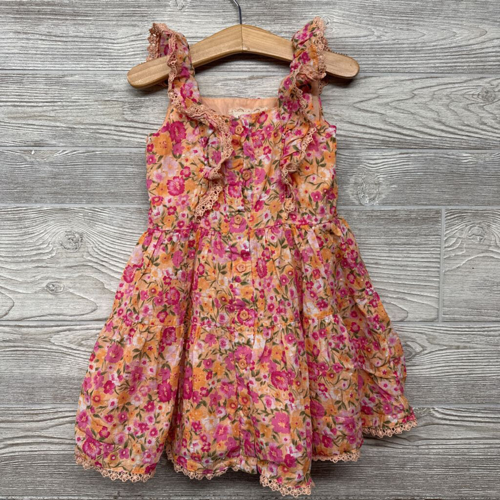 Flutter Sleeve Dress Flowers