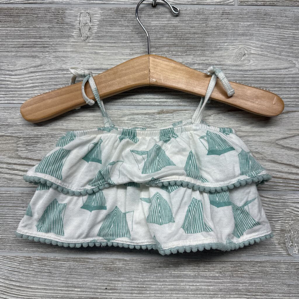 Bamboo Cropped Tank Top & Skort Printed Poms