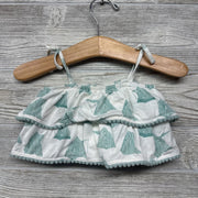 Bamboo Cropped Tank Top & Skort Printed Poms