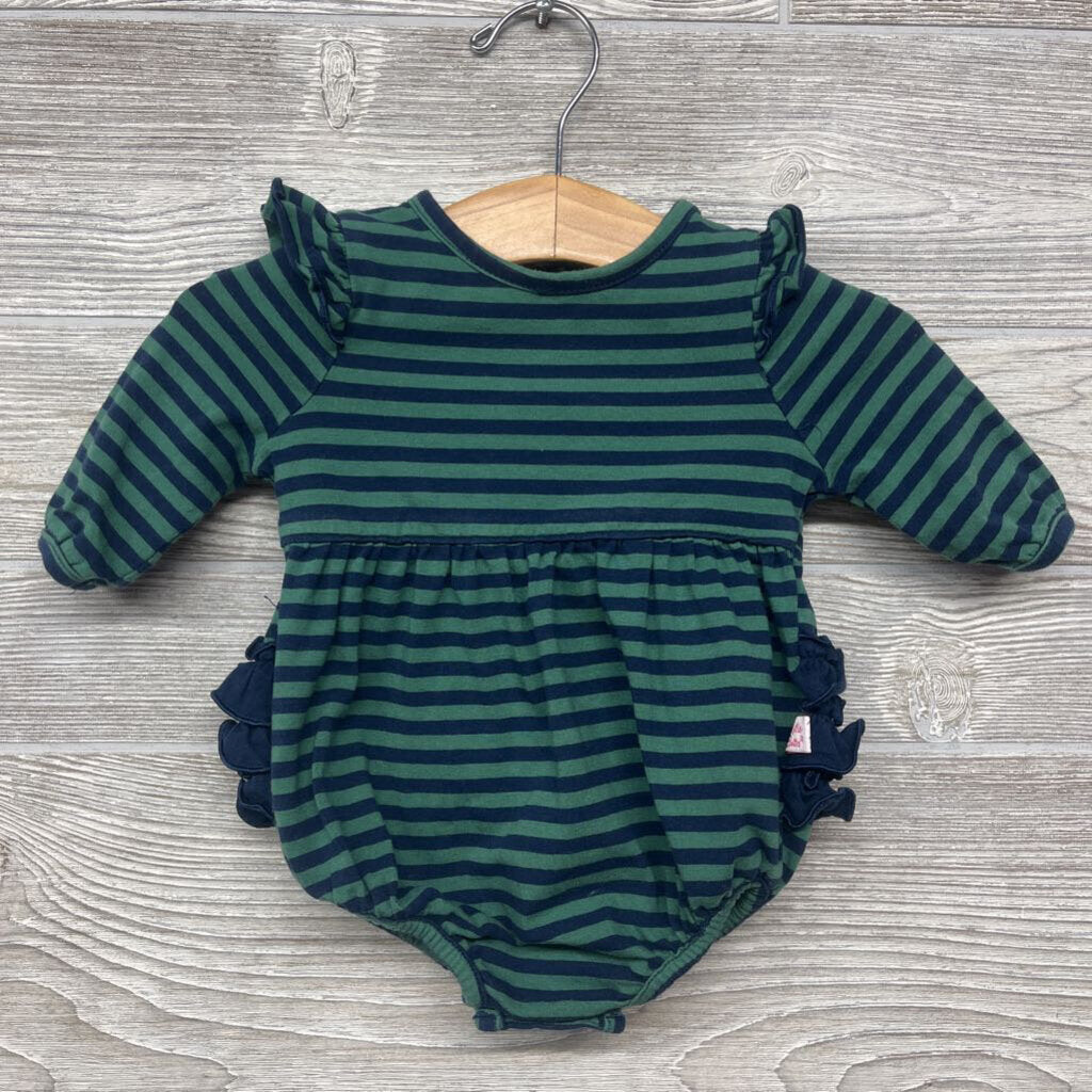LS Flutter Sleeve Romper Stripes