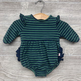 LS Flutter Sleeve Romper Stripes