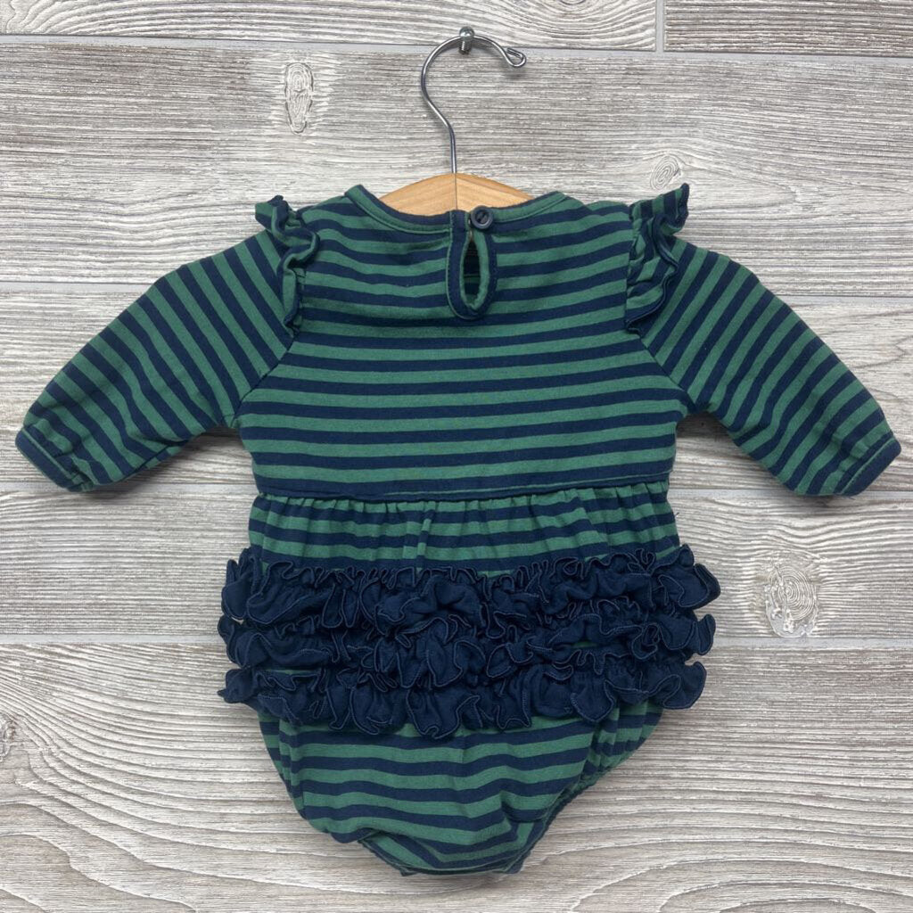 LS Flutter Sleeve Romper Stripes