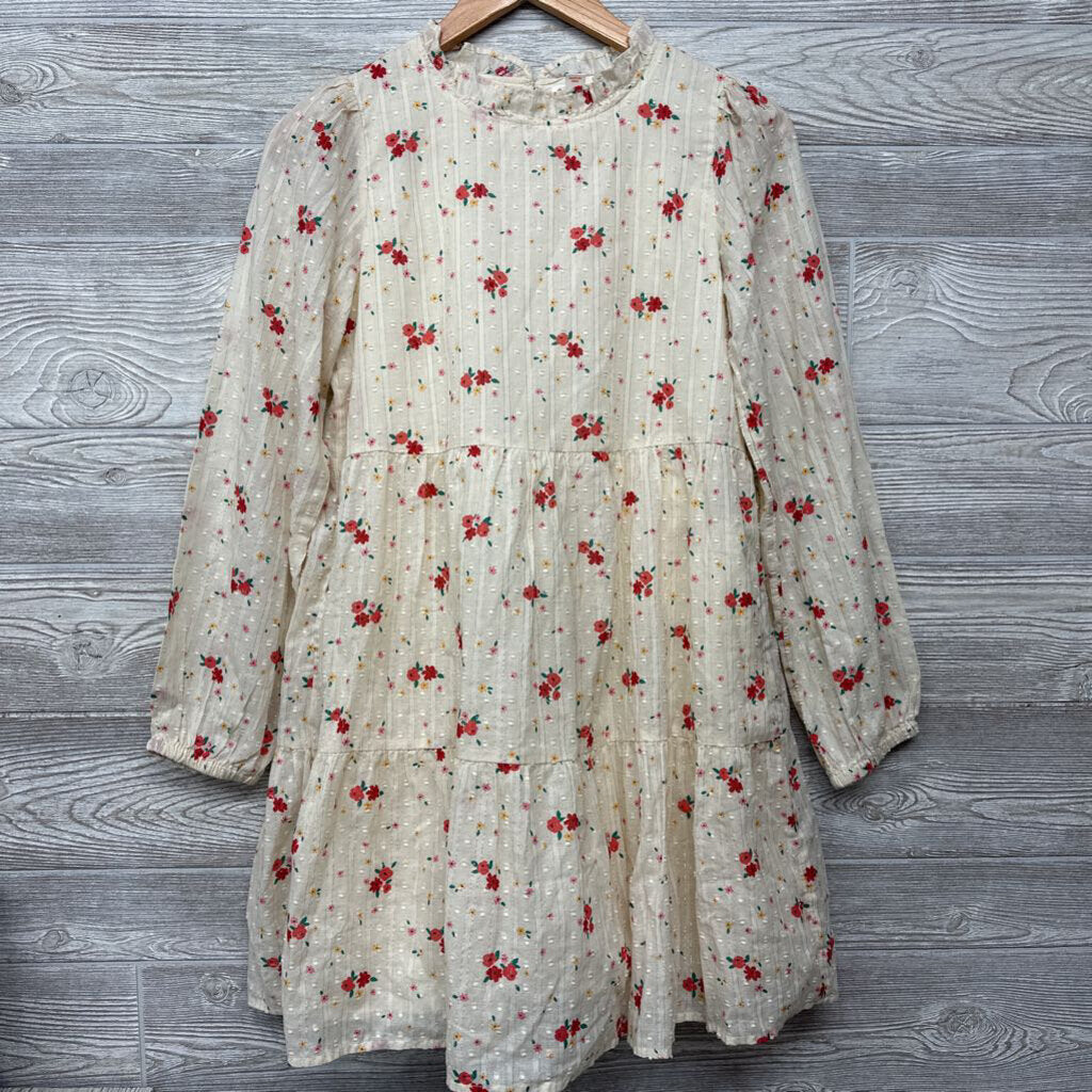 LS Dress Flowers & Glitter Stripes