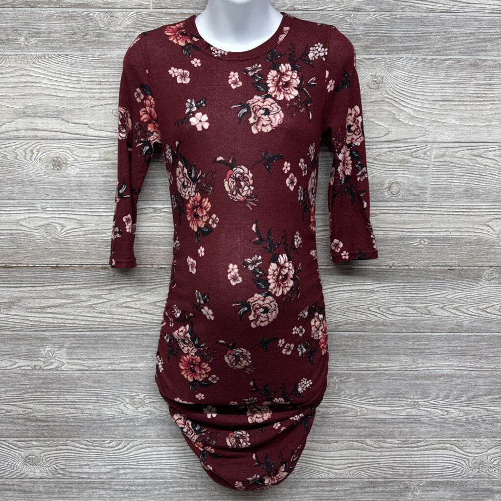LS Ruched Dress Flowers