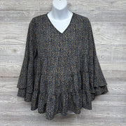 LS Tiered Shirt Animal Print