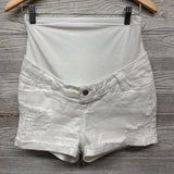 Full Panel Distressed Denim Shorts