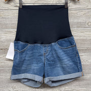 NEW Full Panel Denim Shorts Cuffed