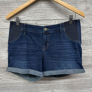 Side Panel Denim Shorts Cuffed