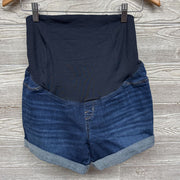 Full Panel Denim Shorts Cuffed
