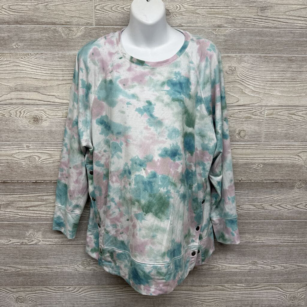 Side Button Nursing Shirt Tie Dye *