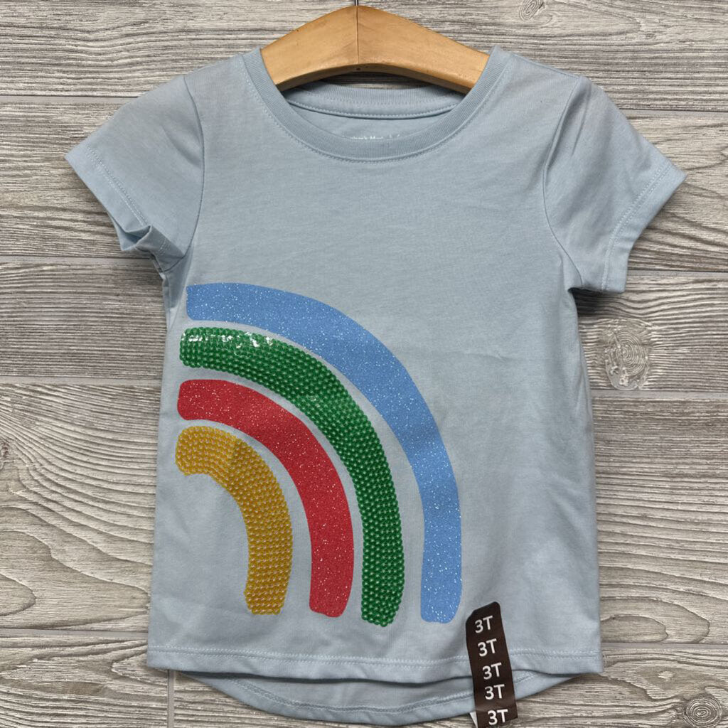 NEW Shirt Glitter Sequin Rainbow