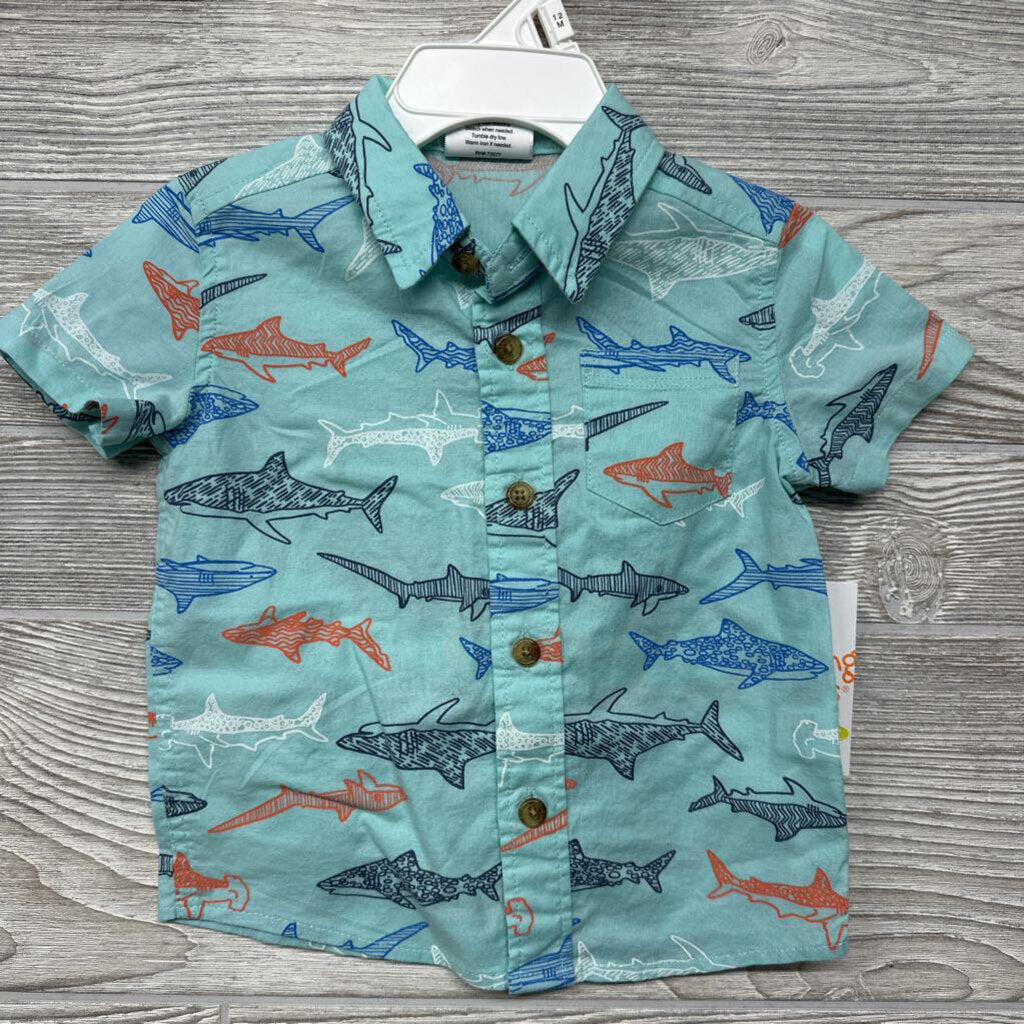 NEW SS Button Up Shirt Sharks