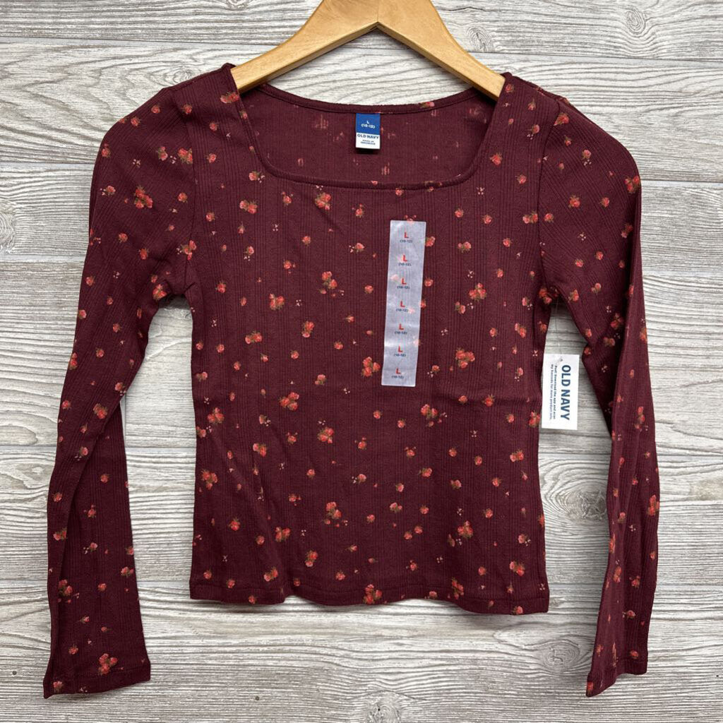 NEW Pointelle Square Neck Shirt Flowers