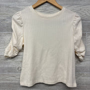 NEW Waffle Knit Shirt Ruched Sleeves