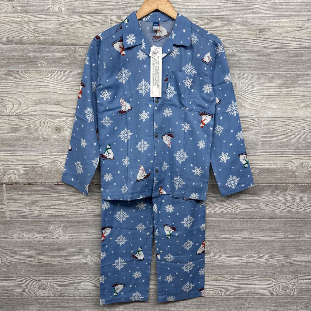 NEW Button Up Shirt & Pants Pj Snow Flakes & Polar Bears