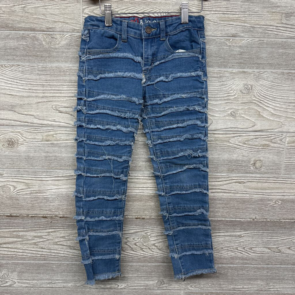 Distressed Layered Jeans