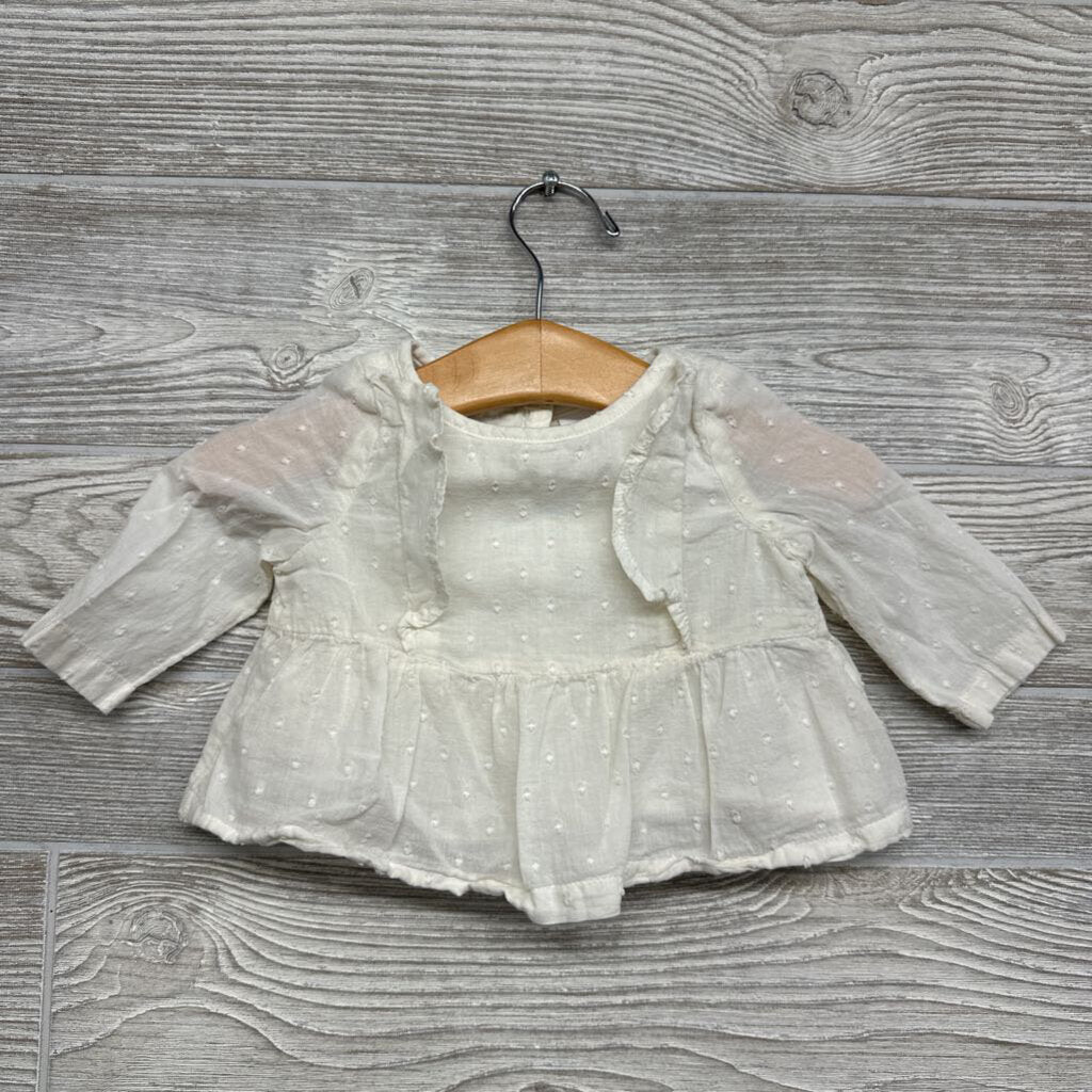 Textured Dots LS Blouse