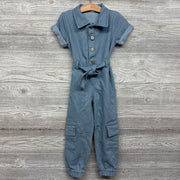 Denim Button Up Romper W/ Belt