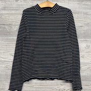 Mock Neck LS Shirt Stripes