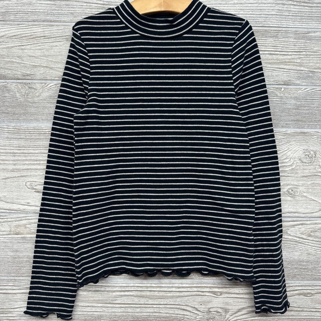 Mock Neck LS Shirt Stripes