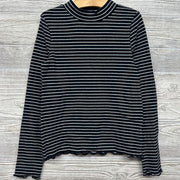 Mock Neck LS Shirt Stripes
